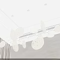 Modern Chandelier With Multiple Circular Floral Pattern Shades Hanging From Ceiling 3d model