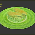 Delicious Fresh Salmon Sushi Two Pieces Served on Green Plate