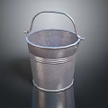 Practical Silver Metal Bucket With Handle Ideal For Household Living Supplies Daily Use