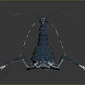 Artistic Detailed Blue Scorpion Metal Sculpture With Intricate Antennae And Sharp Claws Design