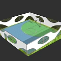 Basketball Court Interior Design With Green Blue Flooring And Basketball Hoop