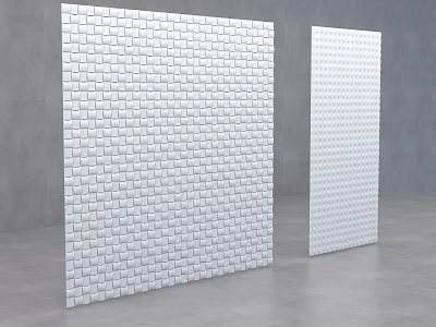 White Tile Wall Samples Displaying Different Patterns For Interior Design Projects 3d model