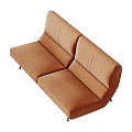 Modern Orange Two Seater Sofa With Fabric Upholstery And Slim Black Legs