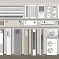 Air Conditioner Fans Collection Featuring Wall Mounted Floor Standing And Window Types 3d model