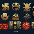 Ornate Traditional Chinese Wall Decor With Golden Red Patterns Deer Elements And Motifs