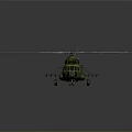 Military Helicopter Model With Camouflage Paint And Multi Blade Rotors