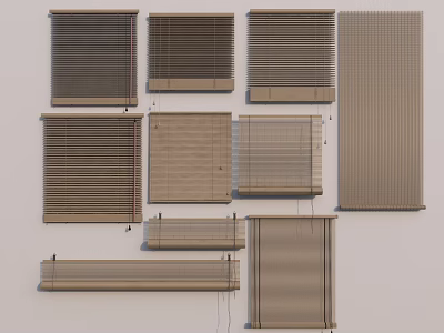 Various Window Blinds with Different Styles Designs and Colors for Home Decor 3d model