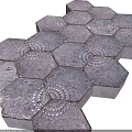 Modern Hexagonal Patterned Wall Decor With Metallic Finish For Interior Design 3d model