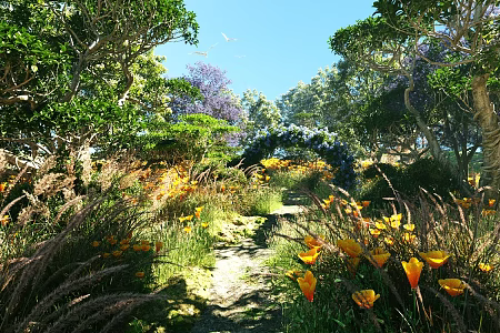 Modern Scenery Country Road 3d model
