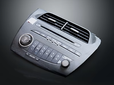 Black Computer Control Panel Featuring Buttons Knob And Vents Design 3d model