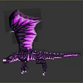 Purple Mythical Dragon Creature With Iridescent Wings And Scales In Fantasy Art