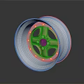 Modern Car Alloy Wheel With Gold Center And Silver Rim Spoke Design