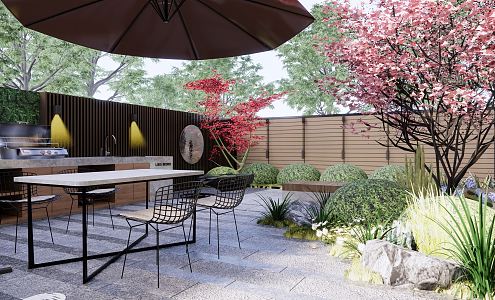 Modern Courtyard Garden 3d model