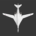 White Airplane Model With Red Tail Details On Dark Reflective Background 3d model