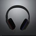 Modern Wireless Headphones With Black Red And Blue Accents For Audio Electronics