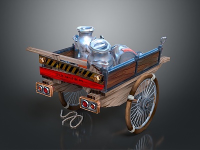 Modern Milk Car Ancient Rack Car Rack Car Rack Car 3d model