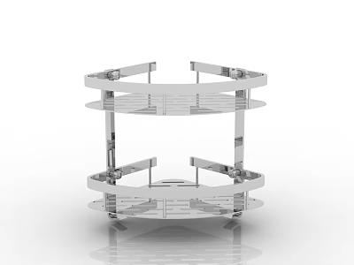 Modern Bathroom Accessories Chrome Multi Tier Corner Shelf with Adjustable Design 3d model