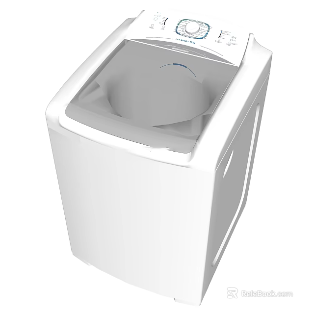 White Top Load Washing Machine With Modern Design And User Friendly Control Panel 3d model 