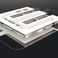 Modern Library Building With Rectangular Skylights And Sleek Contemporary Architectural Design 3d model