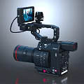 Professional Digital Video Camera With LCD Screen And Red Lens Handheld Recording Equipment