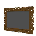 Ornate Decorative Mirror With Intricate Carved Brown Wooden Frame Design