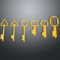 Elegant Gold Key Jewelry Collection With Ornate Design And Decorative Details