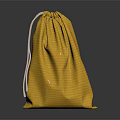 Yellow Fabric Drawstring Storage Bag For Daily Household Use And Organization