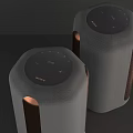 Modern Gray Bluetooth Speakers With Copper Accents And Sleek Design 3d model