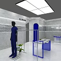 Contemporary Clothing Store Exterior With Mannequin Display And Interior Clothing Racks Plus Decorative Plants