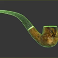 Handcrafted Wooden Smoking Pipe With Curved Stem And Smooth Finish Design