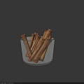 Fresh Cinnamon Sticks Placed in Transparent Glass Bowl on Dark Surface