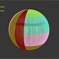 Scenic Landscape With Wooden Sphere Made Of Strips On Dark Background With Reflection