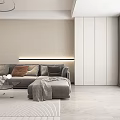 Modern Minimalist Dining Living Room Interior With White Table Brown Chairs And Display Cabinets