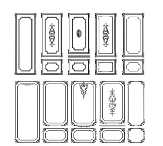 European-style plaster line wall panel 3d model