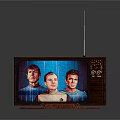 Vintage Television Displaying Star Trek Characters on Classic Screen