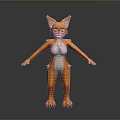 3D Cartoon Fox Character With Orange White Fur Standing Pose Design