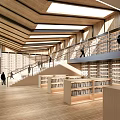 modern library rest space 3d model