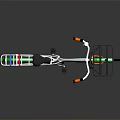 Casual Urban Bicycle with White Frame Green Orange Accents Front Black Basket and Rear Rack