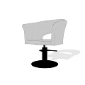 Modern Upholstered Massage Chair With Armrests And Round Swivel Base