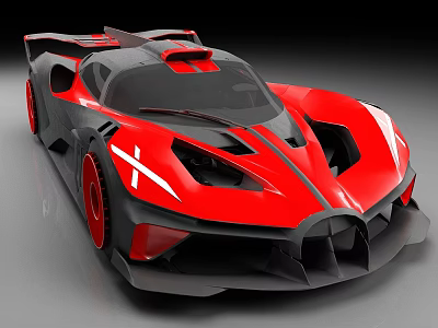 Red and Black Supercar Featuring Sleek Aerodynamic Design Modern Aggressive Styling and High Performance 3d model