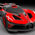 Red and Black Supercar Featuring Sleek Aerodynamic Design Modern Aggressive Styling and High Performance