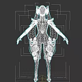Futuristic Sci Fi Female Character With Pink Hair Mechanical Body And Intricate Patterns