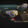 Futuristic Sci Fi Weapon With Metallic Body Glowing Accents Detailed Components And Ergonomic Grip Design