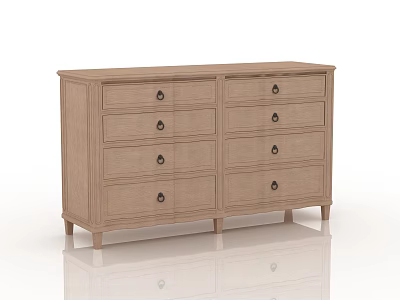 Modern Minimalist Entryway Cabinet Sideboard with Light Wood Tone and Multiple Drawers 3d model
