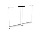 Modern LED Linear Pendant Light With Transparent Glass And Black Metal Frame