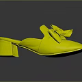 Elegant White And Gold Mule Slippers With Bow Detail And Block Heel Design