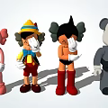 Stylish Cartoon Figurines With Colorful Designs And Various Character Styles
