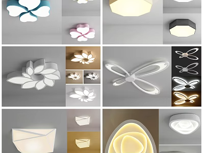 Decorative Modern Ceiling Lights With Flower And Butterfly Shapes For Home Interior 3d model