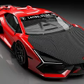 Red Lamborghini Sports Car With Aerodynamic Body Design