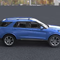 Stylish Blue Ford SUV With Modern Front Grille And Headlights 3d model